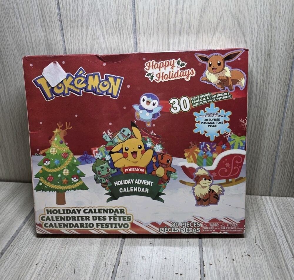 Pokemon Christmas Holiday Advent Calendar 30 Toys Count Down Festive Surprise